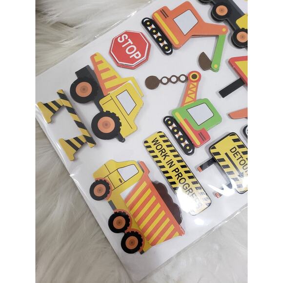 Toy Construction Tonka Trucks Scrap booking Stickers 3D Police Transportation - Picture 5 of 7